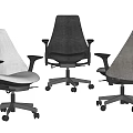 Modern Office Chairs With Multiple Styles Ergonomic Design And Swivel Wheels 3d model