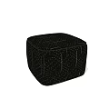 Modern Black Fabric Ottoman With Quilted Design For Living Room Decor