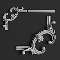 European-style carved lines 3d model