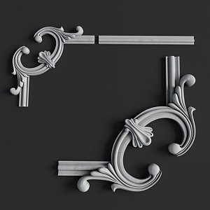 European-style carved lines 3d model