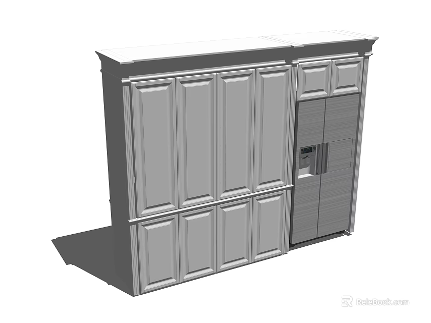 Modern Sideboard With Multiple Storage Cabinets And Sleek Design For Dining Room 3d model 