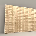 Textured 3D Geometric Pattern Decorative Wall Panel Design in Beige Tone 3d model