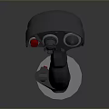 Handheld Gimbal 3D Model With Gray White Body And Red Indicator Light