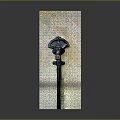 Vintage Faucet Installed On Ornate Patterned Tiled Wall Panel Design 3d model