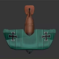 Vintage Green Biplane Model With Black Cross Symbols For Aerospace Collectors