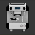 Modern Silver And Black Espresso Machine With Digital Display Control Knobs And Steam Wand