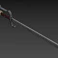 Classic Metal Sword Weapon With Leather Wrapped Handle And Iron Hilt