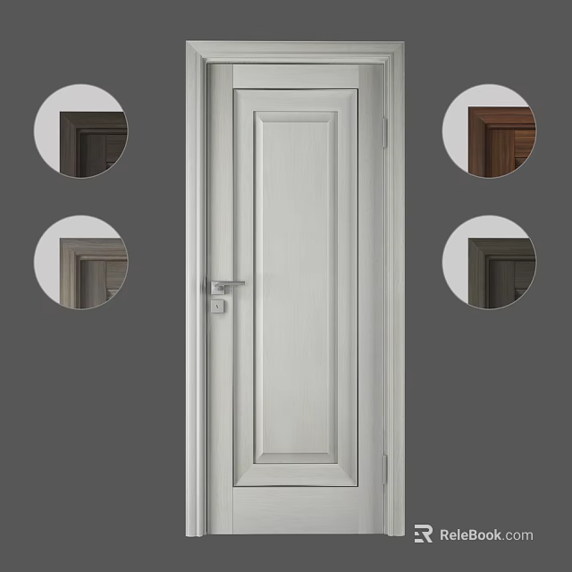 Modern Swing Door Design Featuring Different Colors And Classic Home Interior Finishes 3d model 