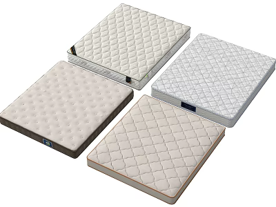 High Quality Comfortable Mattresses With Quilted Grid And Diamond Patterns 3d model