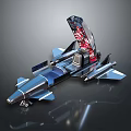 Blue Fighter Jet Model With Open Hatch And Detailed Interior Components 3d model