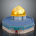 Iconic Domed Building Design With Golden Dome Blue Base Decorative Patterns And Ornate Arches