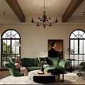 Elegant Modern Living Dining Room With Marble Fireplace Chandelier And Wooden Floor Rug