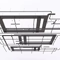 Ceiling Structural Design Drawing Featuring Framework And Geometric Lines Construction Details 3d model