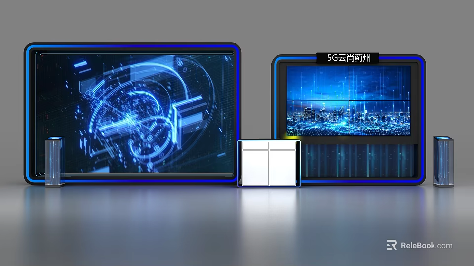Smart Public Facilities With 5G Cloud Cluster And Digital Monitoring Systems 3d model 