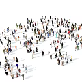 People and Characters Combination Bird's Eye View People and Many People Scenarios 3d model