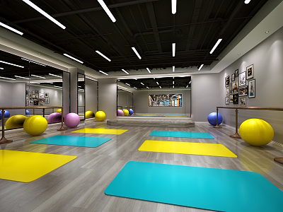 Modern Yoga Room Gym 3d model