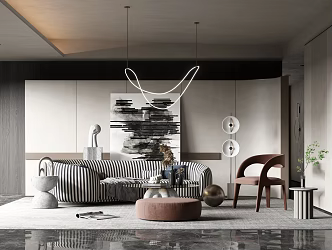 modern living room 3d model