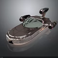 Futuristic Aerospace Vehicle 3D Model With Sleek Metallic Exterior And Rear Thrusters