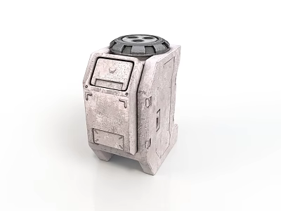 Gray Industrial Mechanical Equipment With Black Top Panel And Control Buttons 3d model