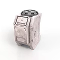 Gray Industrial Mechanical Equipment With Black Top Panel And Control Buttons