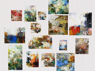 Colorful Abstract Wall Art Collection With Vibrant Hues And Diverse Abstract Patterns 3d model
