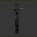 Black Tactical Rifle With Modern Metal Components And Black Stock Design