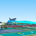 Children's Play Area Design With Colorful Slides Running Tracks And Sports Courts