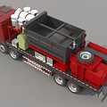 Red MAN Heavy Duty Utility Vehicle With Specialized Equipment On Flatbed