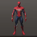 Spider Man Character In Red And Blue Costume With Spider Emblem And Gloves