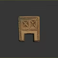 Ancient Carved Square Container With Geometric Patterns And Decorative Legs 3d model