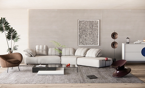 Modern Sofa Coffee Table Combination Italian Furniture Combination 3d model