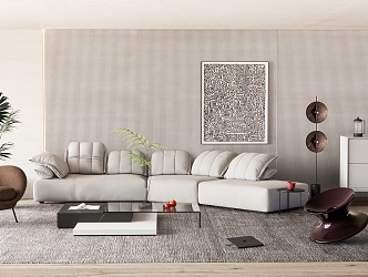 Modern Sofa Coffee Table Combination Italian Furniture Combination 3d model