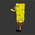 SpongeBob SquarePants Yellow Square Character With Big Eyes Red Tie White Shirt And Happy Smile