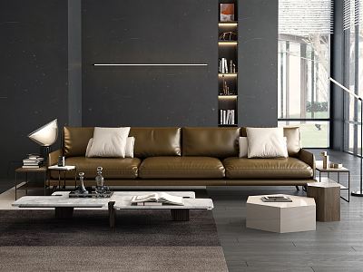 Modern Three-Seat Sofa Combination Sofa model