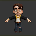 Game And Movie 3D Cartoon Character With Brown Hair Black Jacket And Blue Ripped Jeans