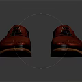Burgundy Leather Brogue Shoes Lace Up With Perforated Design And Brown Soles
