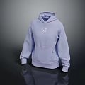 Light Purple Hooded Sweatshirt With Minimalist White Logo And Soft Fleece Fabric For Casual Wear