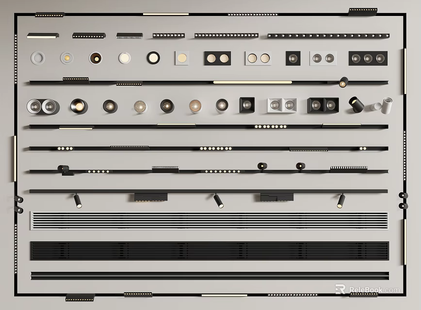 Various Modern Styles Of Downlights And Spotlights For Indoor Home Lighting 3d model 