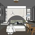 Modern Kids Room Interior Design With Arch Bed Stuffed Toy Bookshelves And Window Blinds
