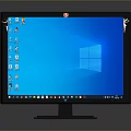 LG Computer Monitor Showing Windows Desktop With Icons And Taskbar