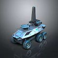 Futuristic Six Wheeled Tank With Modern Tower And Radar System Design