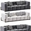 Modern Sectional Sofa In Gray And White With Decorative Pillows And Comfortable Design