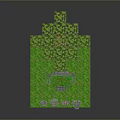Minecraft Style Pixel Landscape With Large Tree Stone Structure And Sheep On Green Grass 3d model
