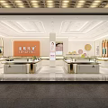Modern Jewelery Store Interior With Display Counters And Lighting 3d model