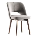 Modern Soft Upholstered Dining Chair With Solid Wood Legs Provides Multiple Fabric Color Options