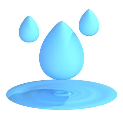 Modern Water Drops Cartoon Water Drops 3d model