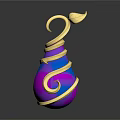 Shiny Teardrop Earrings With Purple Pink Gradient And Golden Decorative Rings