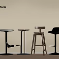Poliform Bar Stools With Modern Design And Various Styles For Home Interior Decor 3d model