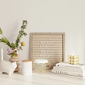 Combination Ornaments Potted Books Ornaments 3d model