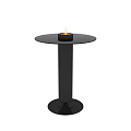 Modern Black Round Side Table With Glass Top And Central Flame Feature 3d model